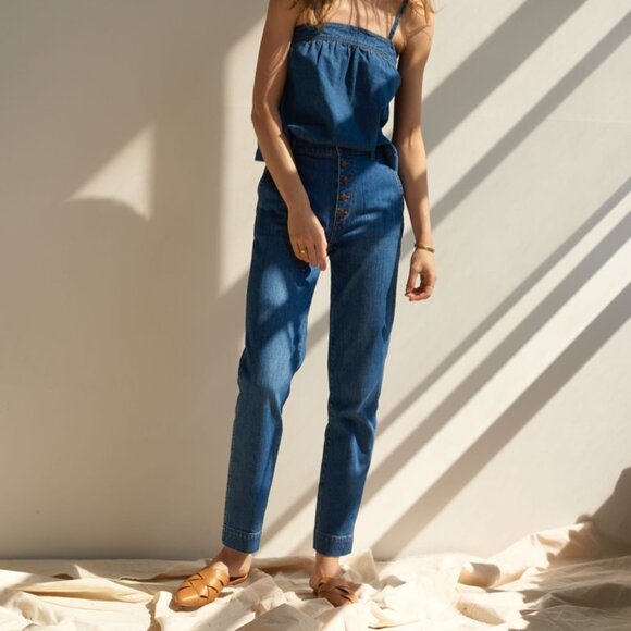 Madewell Tapered Jeans in Eastgate Wash: Button-Front Size 25 - Picture 1 of 7